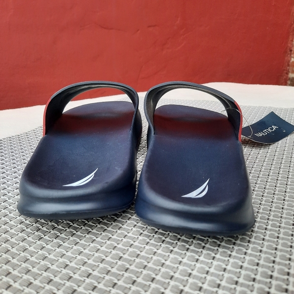 Nautica Spellout Logo Embossed Color Block Pool Slides Sandal Vacation 6 NEW - Picture 6 of 10